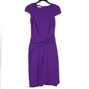 MICHAEL KORS ITALY MADE Fitted Short Sleeve Dress Faux Wrap‎ Waist Sheath Size 2